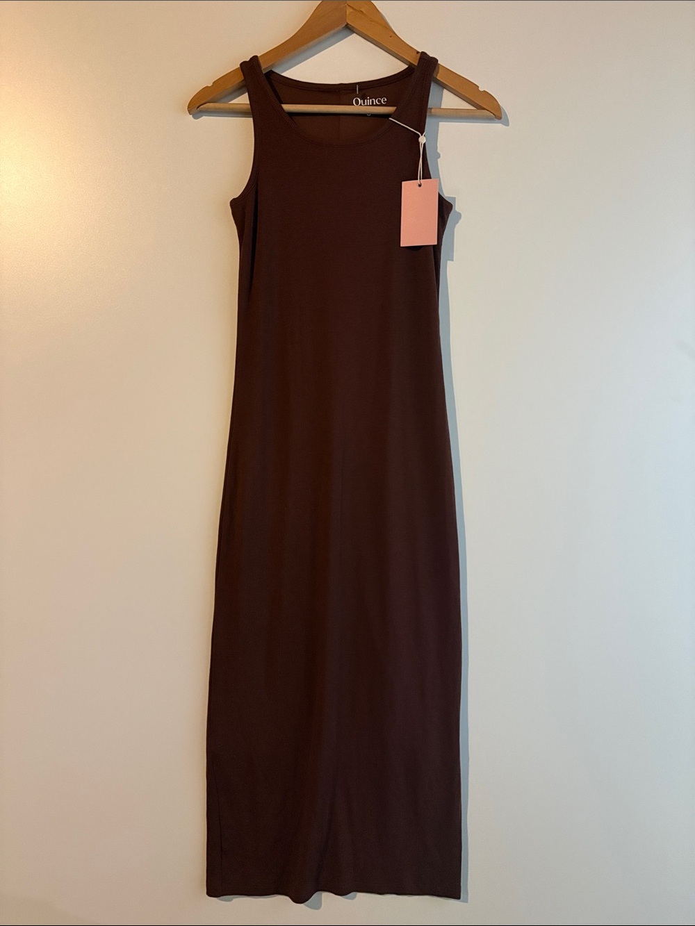 Quince Tencel Sleeveless Tank Bodycon Dress in Chocolate Brown NWT - Picture 10 of 13